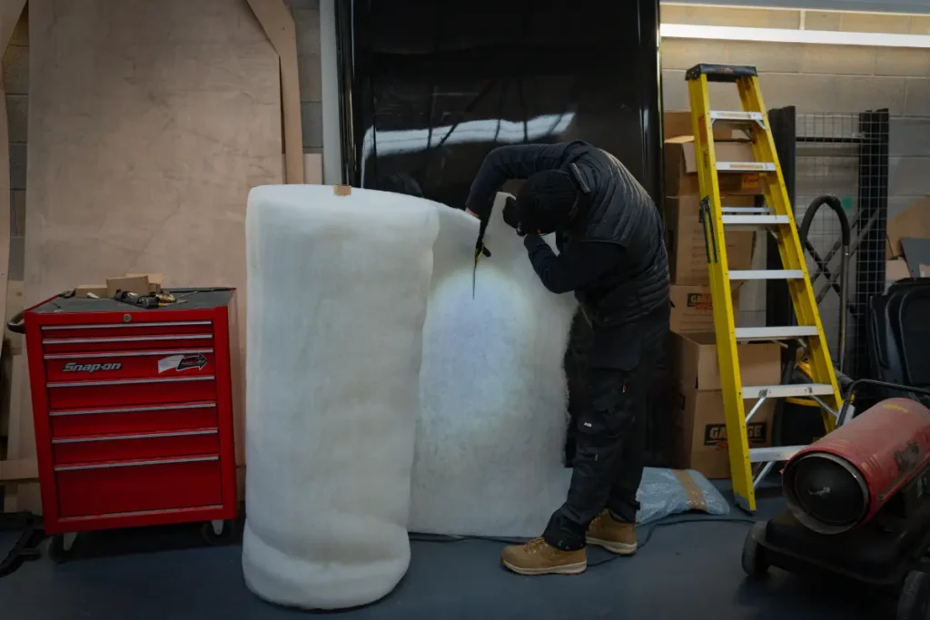 Ford Transit Custom insulation installation for warm campervan